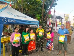 Denpom Divif 3 Kostrad menggelar Bazar Beras Murah di wilayah Pakatto Kompleks